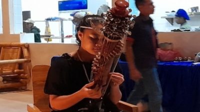 Keiza dan Dawai Sasando Memukau Wisatawan Prancis di La Cove Kupang