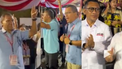 Momen Tiga Paslon Pilkada Menari Bersama Usai Deklarasi Damai di KPU NTT