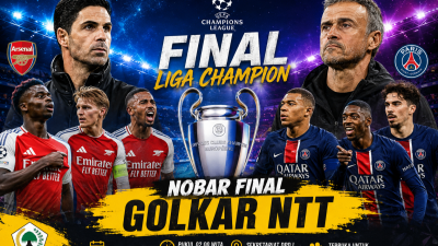 Golkar NTT Gelar Nobar Arsenal vs PSG, Ada Doorprize dan Kopi Gratis