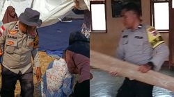 Polisi Bersihkan Puing Sekolah dan Bangun Kelas Darurat Pascagempa Flores