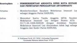 DPP Hanura Pecat dan Cabut KTA Mokris Lay, Diana Bire Disiapkan Jadi PAW